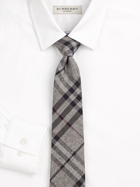 Grey Burberry Tie