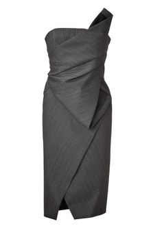 Donna Karan New York Anthracite Structured Origami Bustier Dress - Lyst