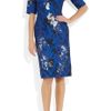 Erdem Sophia Embroidered Satin Twill and Lace Dress in Blue - Lyst