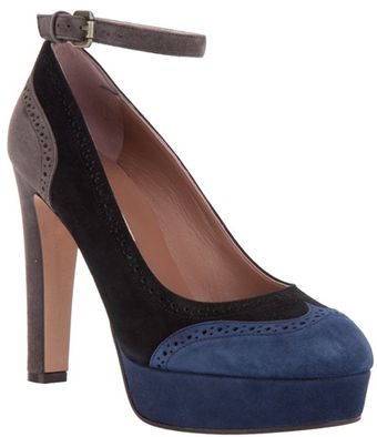 L'Autre Chose Brogued Platform Pump - Lyst