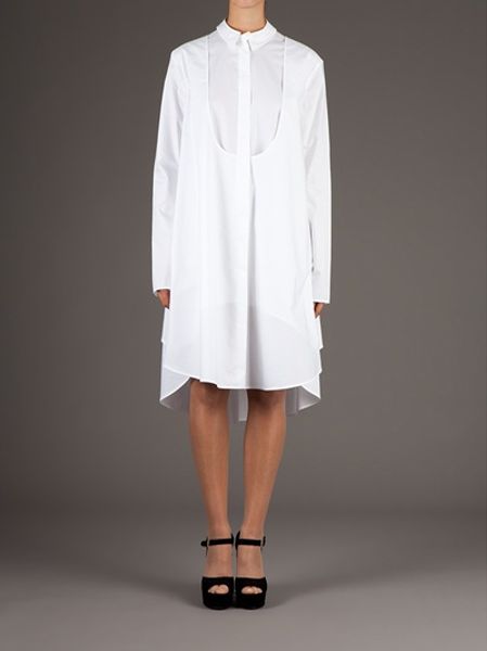 white oversized shirt dress