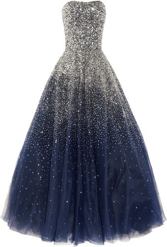Marchesa Sequined Strapless Silk Tulle Gown - Lyst