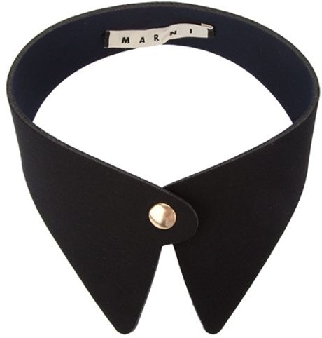 Marni Gem Brooch Detail Collar in Black - Lyst