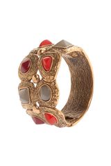 Oscar de la Renta Teardrop and Square Stone Cuff