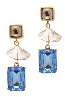 Oscar de la Renta Three Geometric Stone Drop Earrings - Lyst
