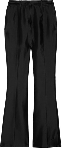 Prabal Gurung Silk and Cotton-Blend Sateen Flared Pants - Lyst