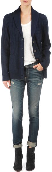Rag & Bone Isabelle Pincher Cardigan in Blue (navy) - Lyst