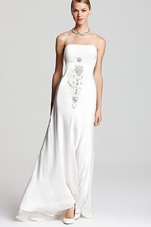 Sue Wong Strapless Beaded Gown  - Lyst