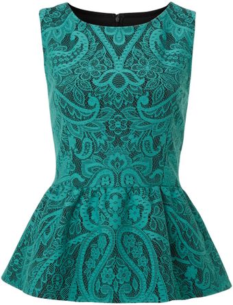 Therapy Bonded Lace Peplum Top - Lyst