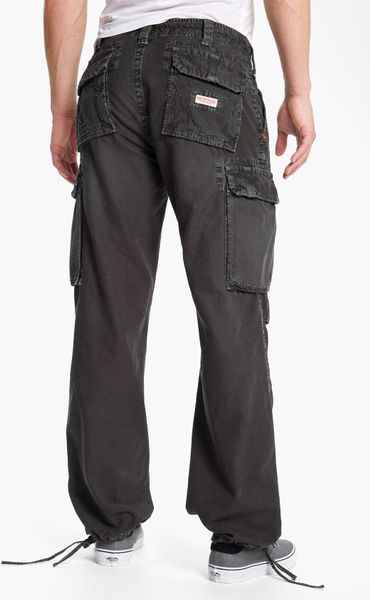 black straight leg cargo pants