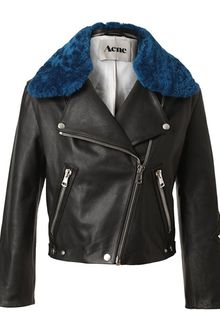 Acne Rita Leather and Shearling Jacket - Lyst