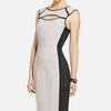 Bcbgmaxazria Colorblocked Sheath Dress in Beige (light stone combo) - Lyst