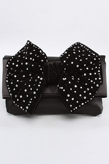 Betsey Johnson The Evening Diamond Bow Clutch - Lyst