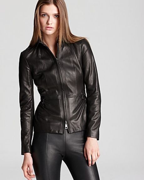 Burberry London Leather Jacket Nurton Lightweight in Black | Lyst