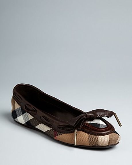 burberry nova check ballerina flats