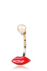 Delfina Delettrez Red Mouth and Pearl Earrings