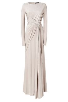 Elie Saab Silverbeige Twist Front Jersey Gown - Lyst