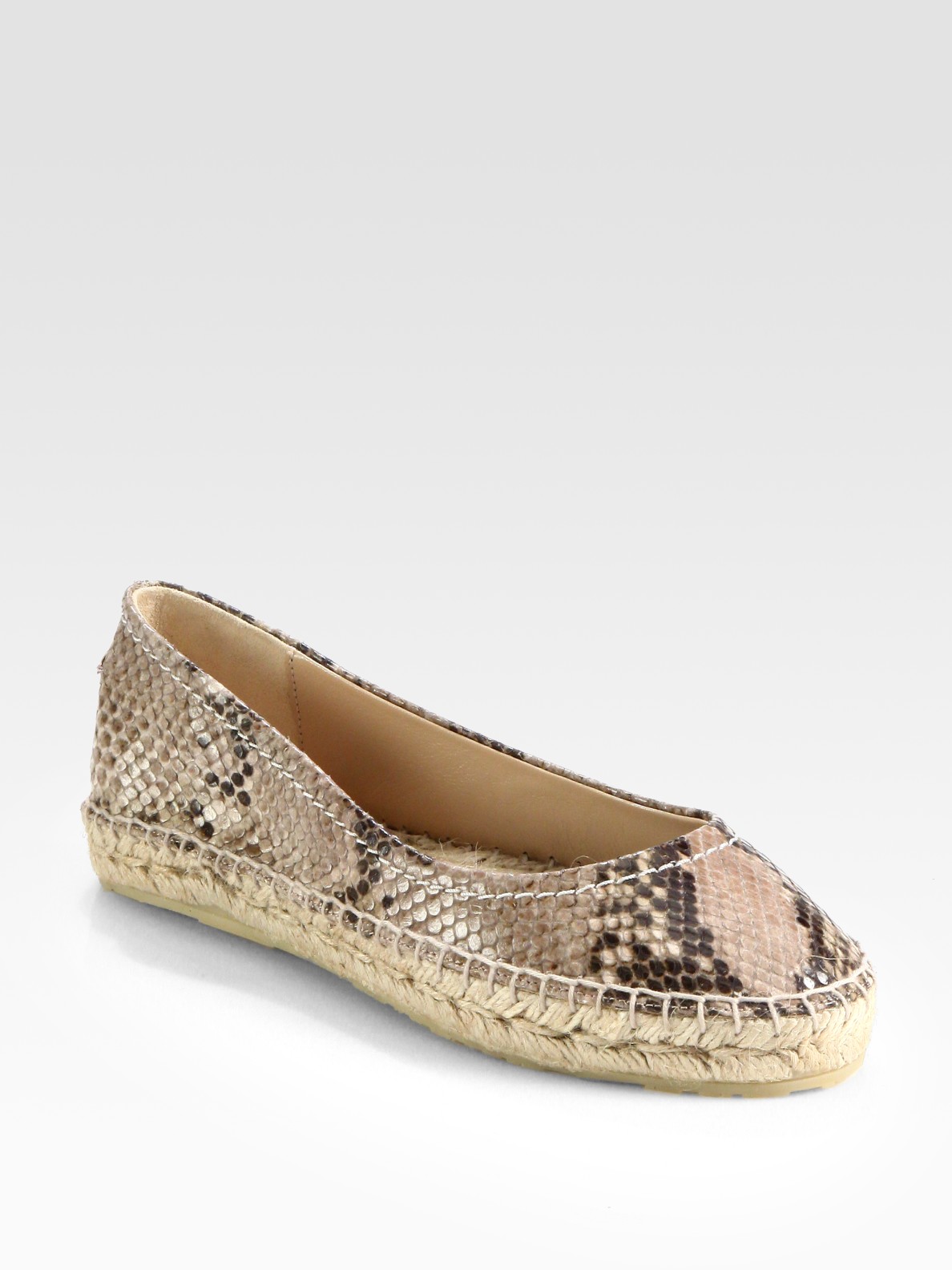 Jimmy Choo Pow Snakeprint Leather Espadrille Ballet Flats in Beige (desert) Lyst
