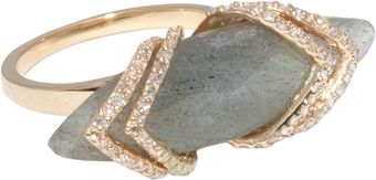 Maiyet Labradorite Diamond Ribcage Skinny Ring - Lyst