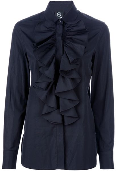 Mcq By Alexander Mcqueen Ruffle Shirt in Black - Lyst