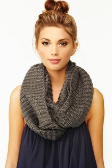 Nasty Gal Metallic Infinity Scarf Gray - Lyst