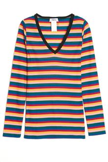 Sonia By Sonia Rykiel Striped Vneck Tee - Lyst