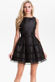 Taylor Dresses Tonal Stripe Fit Flare Dress - Lyst
