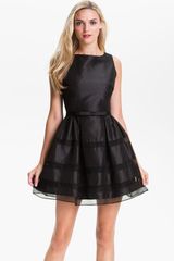 Taylor Dresses Tonal Stripe Fit Flare Dress