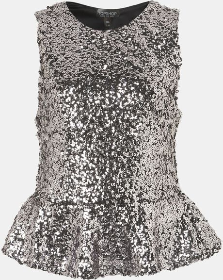 peplum sequin top