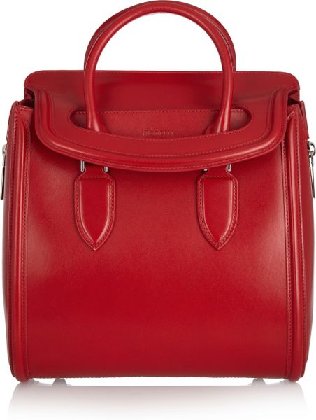 Alexander Mcqueen Heroine Large Polished Leather Tote in Red - Lyst