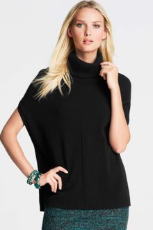 Ann Taylor Merino Wool Blend Turtleneck Poncho - Lyst