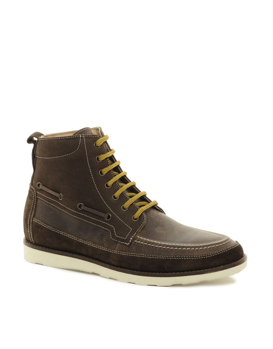 Asos Asos Boots with Moctoe and Wedge Sole in Brown for Men | Lyst