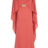 Elie Saab Cape Style Georgette Gown in Red (gold) - Lyst