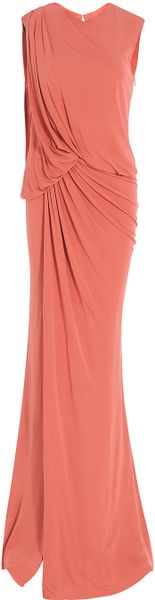 Elie Saab Sleeveless Long Jersey Gown in Pink - Lyst