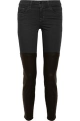 J Brand Pistol Leatherpaneled Midrise Skinny Jeans