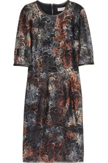 Mulberry Leather Trimmed Tie Dye Lace Dress - Lyst