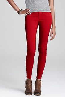 Rag & Bone Mid Rise Jeans The Devi Mid Rise Basic Jeans with Exposed Zip in Red Twill - Lyst