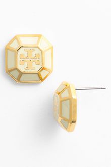 Tory Burch Rylan Logo Small Stud Earrings - Lyst