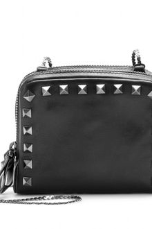 Valentino Rockstud Noir Mini Leather Shoulder Bag - Lyst