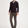 Versace Jacquard Printed VNeck Sweater in Purple for Men - Lyst