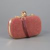 Alexander Mcqueen Studded Skull Box Clutch in Red (burgundy) - Lyst