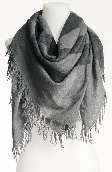 Burberry Check Merino Wool Scarf in Gray (mid grey check) | Lyst