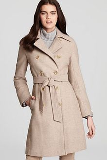 Calvin Klein Double Breasted Belted Trench Coat - Lyst
