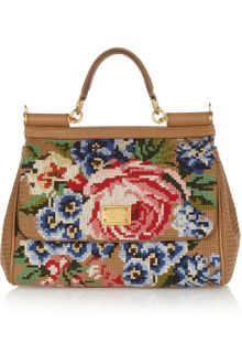 Dolce & Gabbana Floral Tapestry and Leather Tote - Lyst