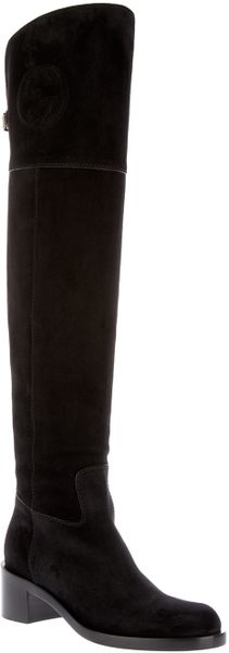 Gucci Tigh Length Boot in Black - Lyst