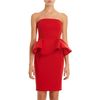 Lanvin Strapless Peplum Dress in Red - Lyst