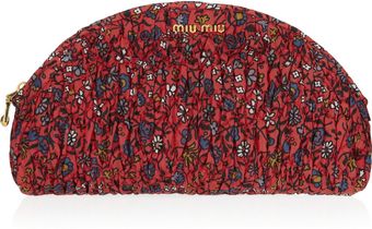 Miu Miu Floral-Print Quilted Cosmetics Case - Lyst
