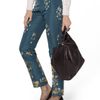 Oscar De La Renta Bijoux Faille Low Waist Skinny Pant in Blue (nile) - Lyst