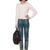 Oscar De La Renta Bijoux Faille Low Waist Skinny Pant in Blue (nile) - Lyst