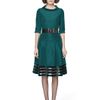 Oscar De La Renta Silk Faille Banded Seam Detail Hem Dress in Blue (nile) - Lyst